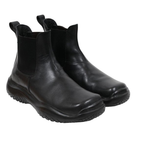 Prada Men Vintage Chelsea Boot US7.5 UK6.5 Black Leather Square Toe Mid Top AW99 - Picture 1 of 10